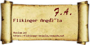 Flikinger Angéla névjegykártya